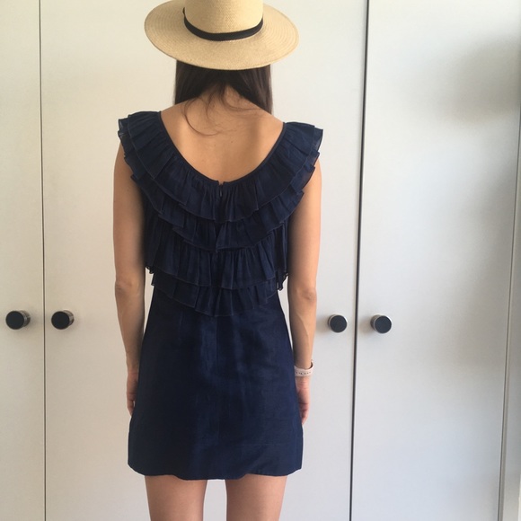 KAREN WALKER navy silk dress - Picture 2 of 3